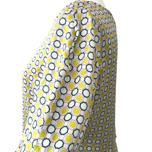 PURIFICACION GARCIA fine satin top with fabulous print, short sleeves s10 - Picture 3 of 4